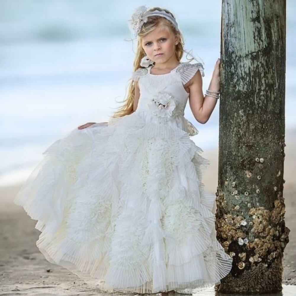 Dollcake "Best Wishes Eternity Frock" Elegant White Girls Dress Size 6 NWT - Picture 2 of 4